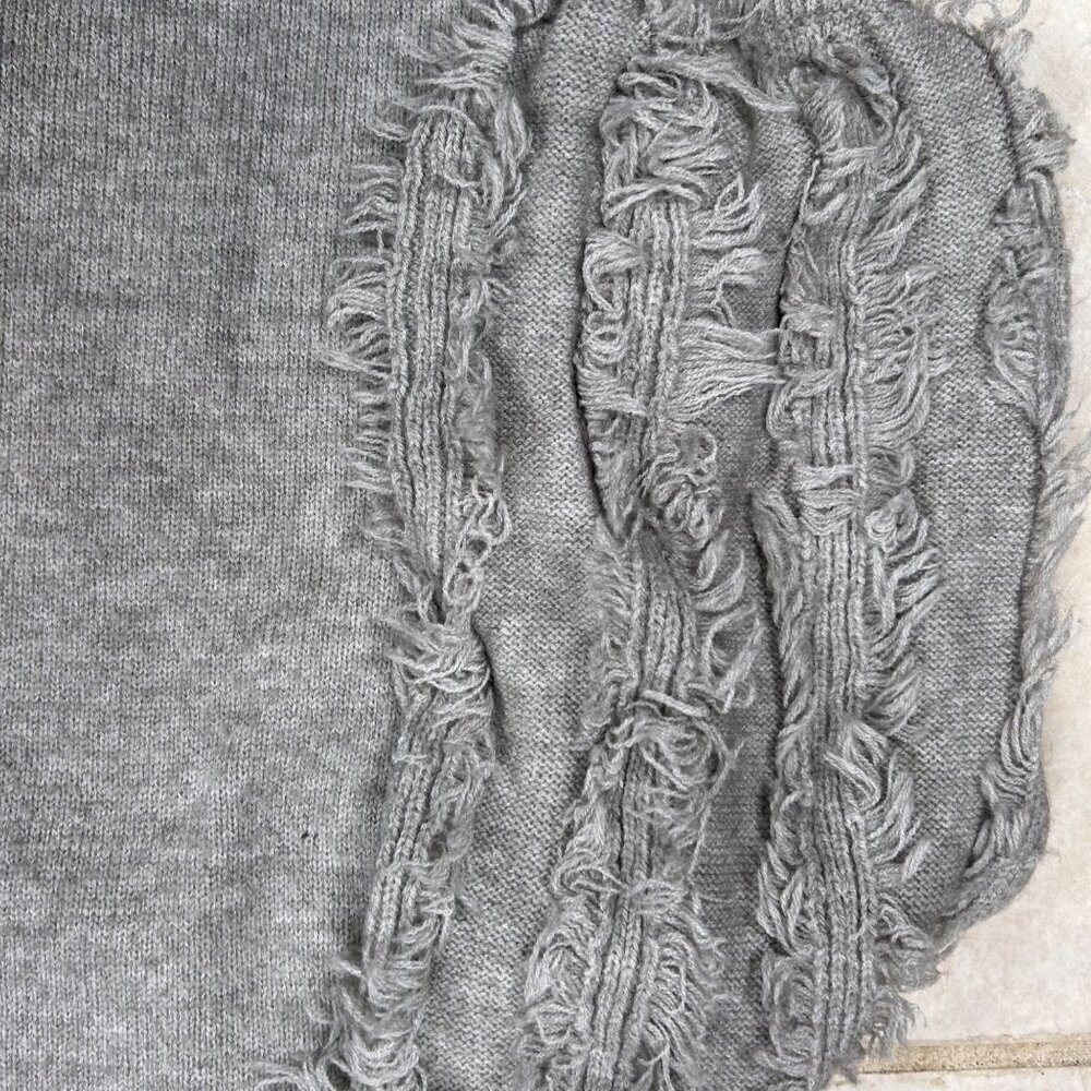 Cotton Bleu Large Women Sweater Gray Textured Unique Casual Party - Picture 3 of 6